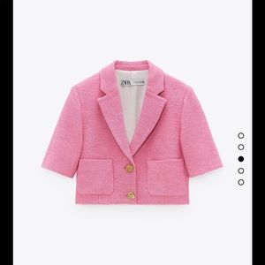 Zara cropped buttoned texture jacket